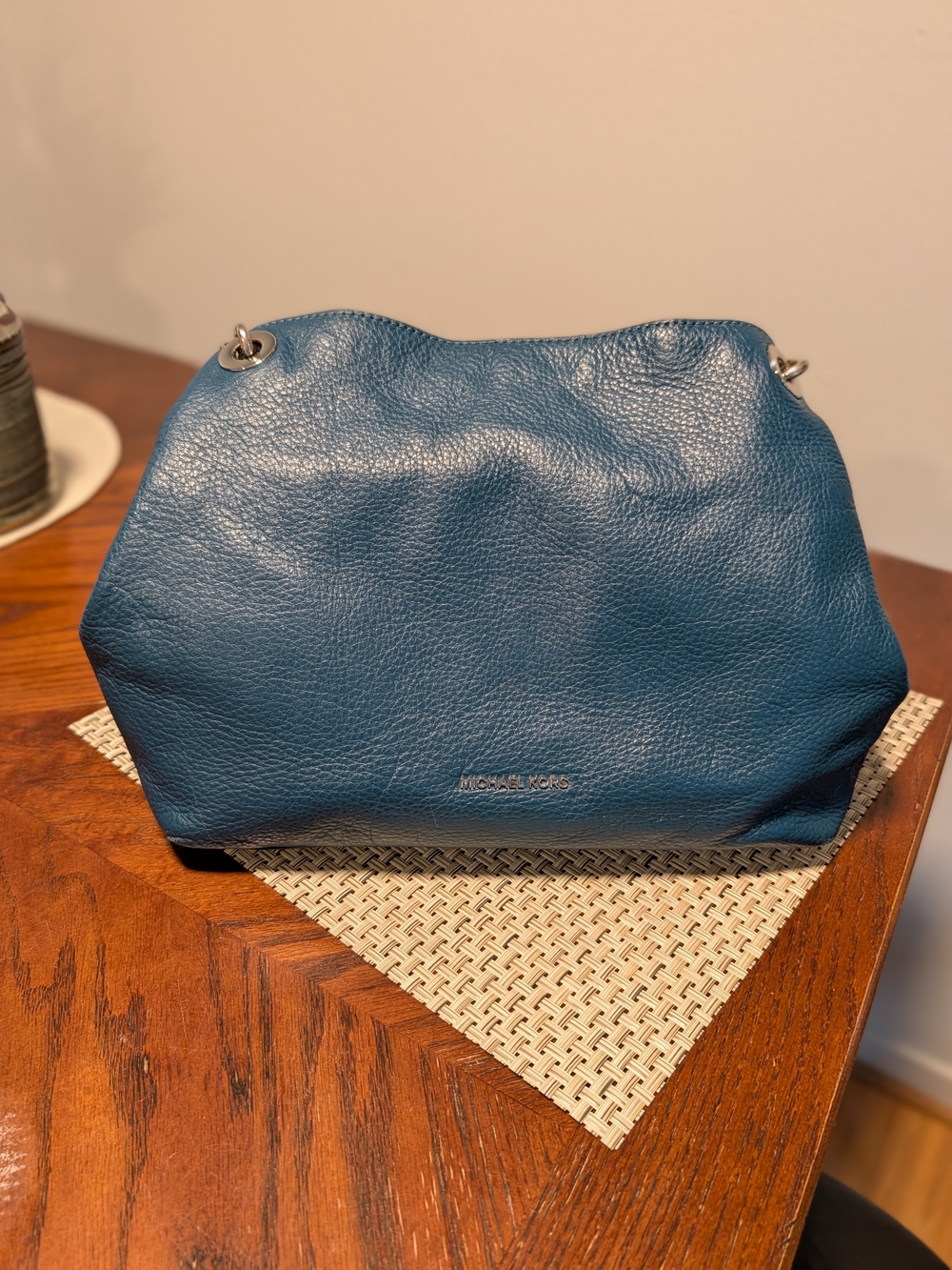 Michael Kors Teal Pebbled Leather Shoulder Bag. Brand New.